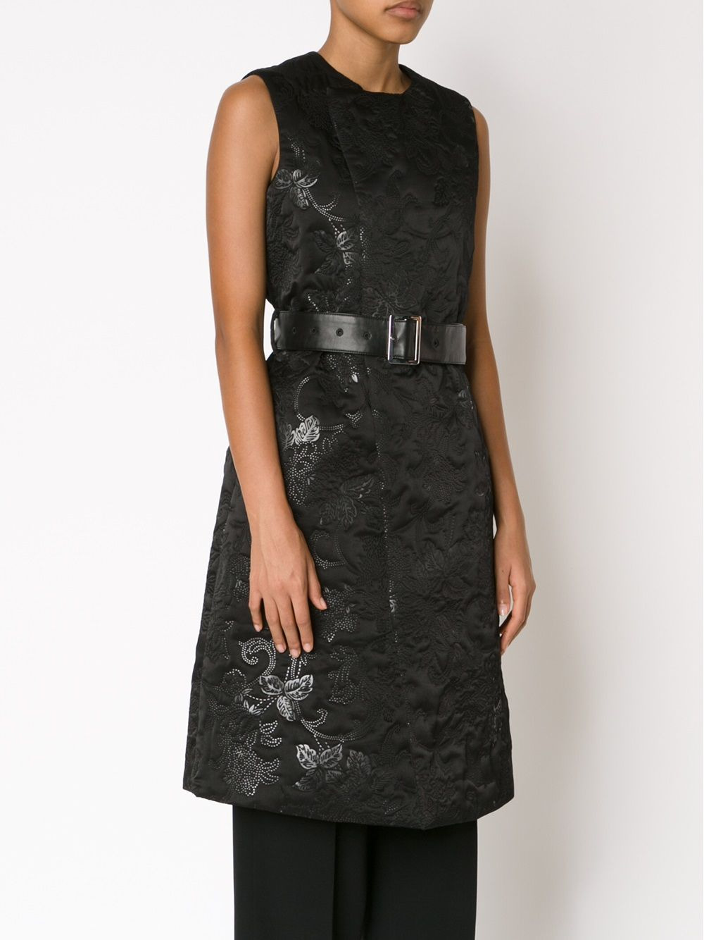 sleeveless belted dress - 3