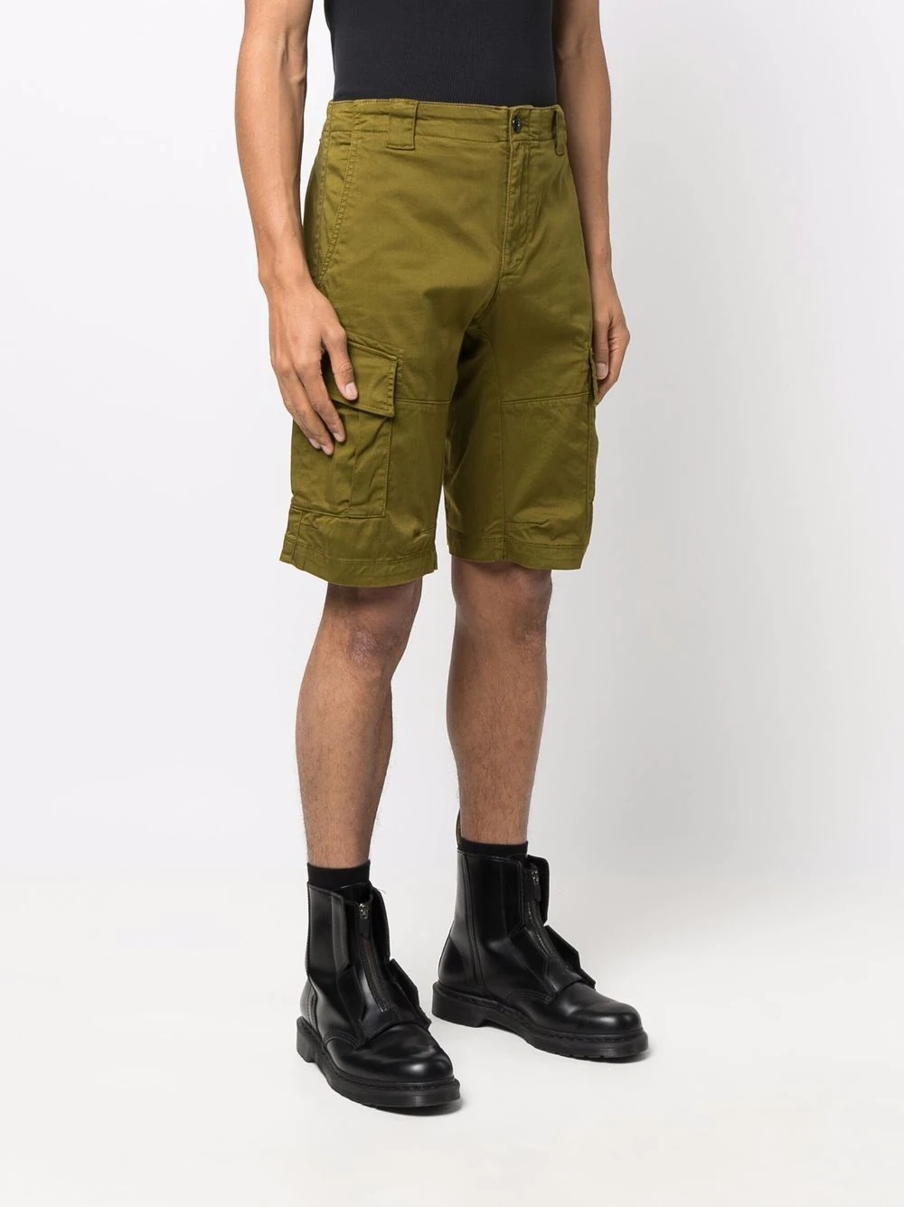 Lens-detail cotton cargo shorts - 3