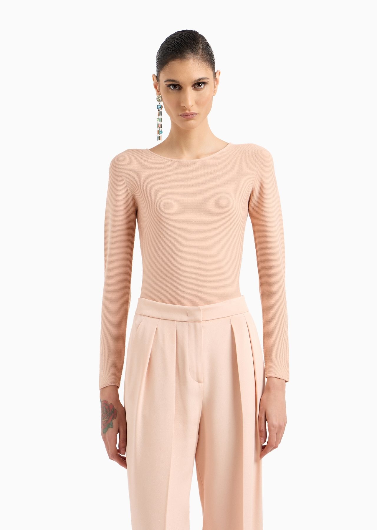 Links-stitch viscose long-sleeved jumper - 2