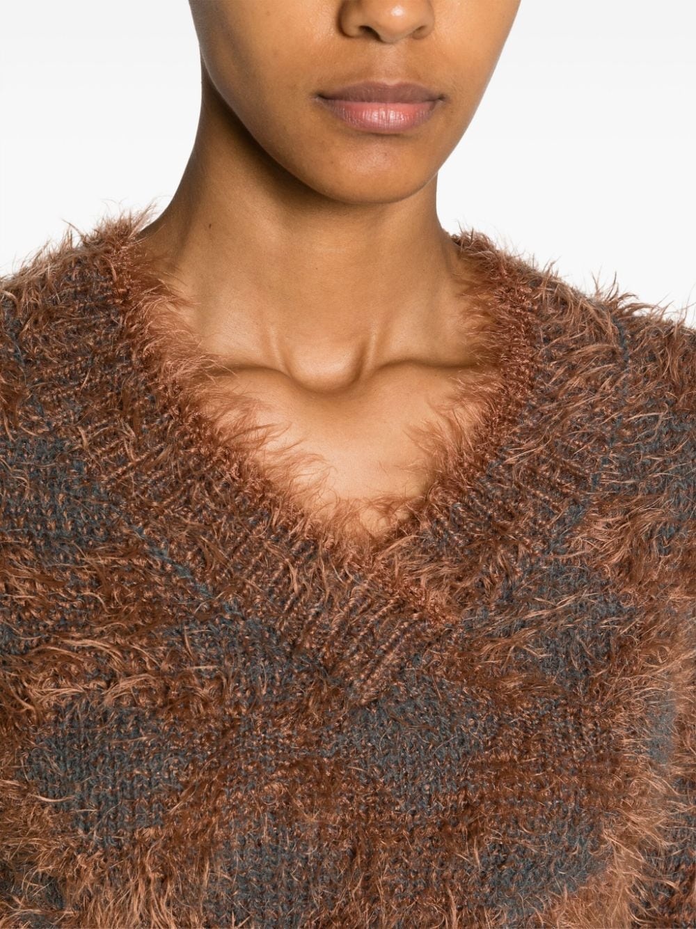 Pogona brushed V-neck jumper - 5