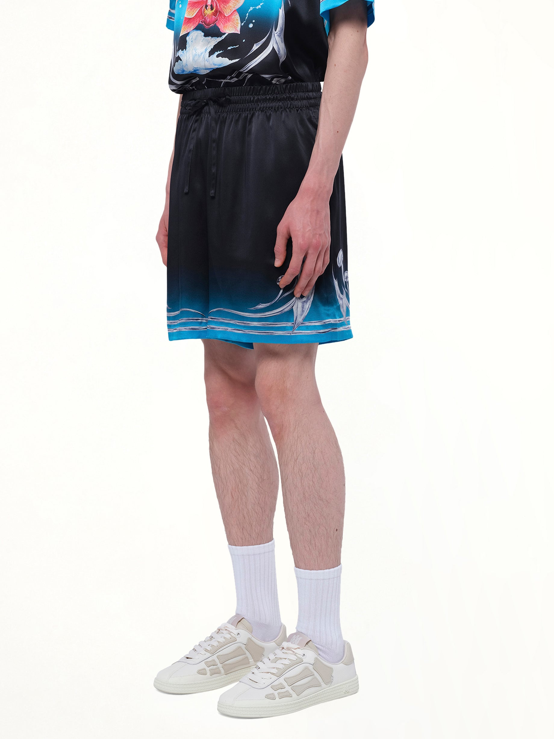 Silk Satin Blades Shorts in Multicolour - 3