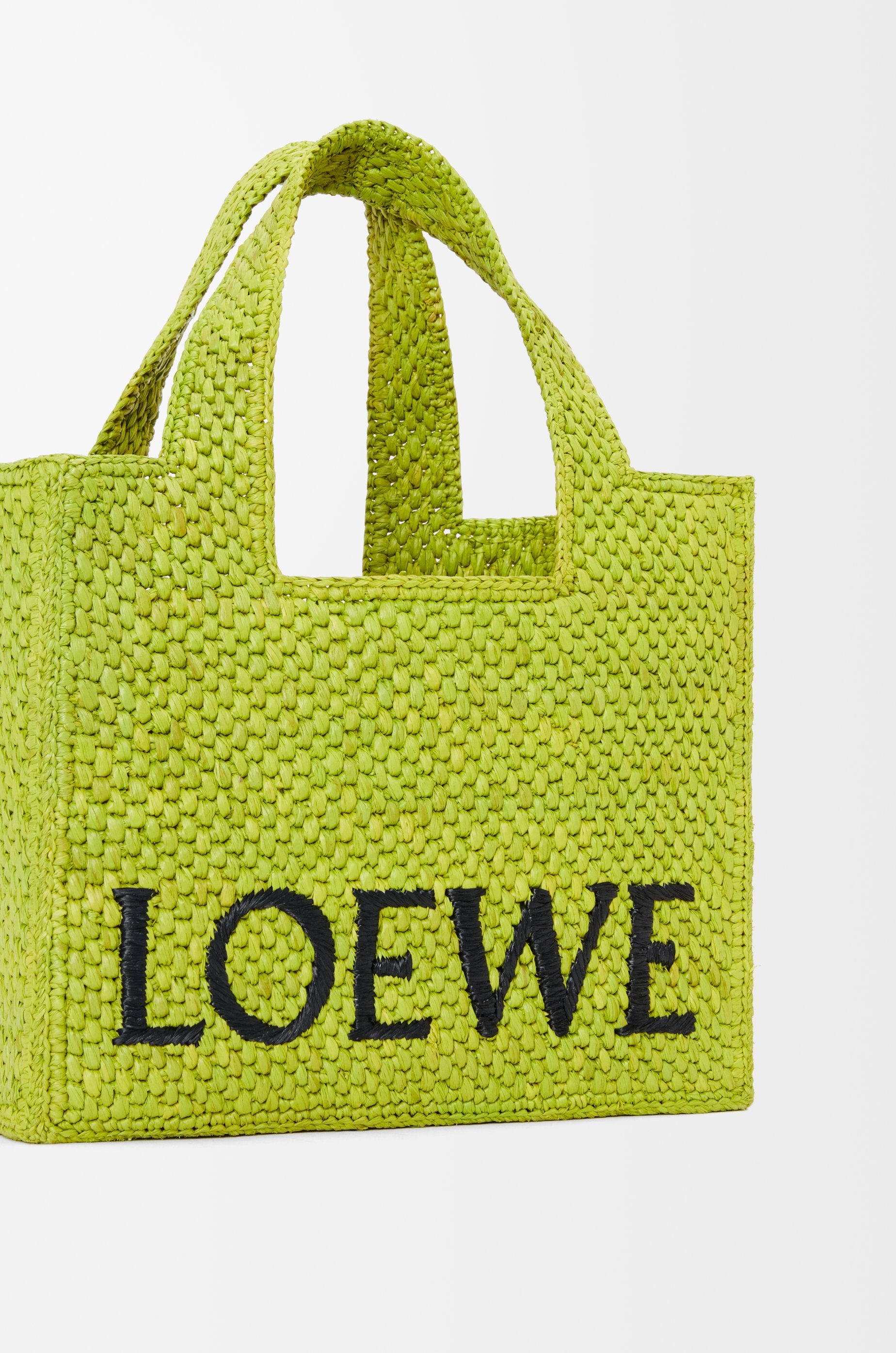 Small LOEWE Font tote in raffia - 9