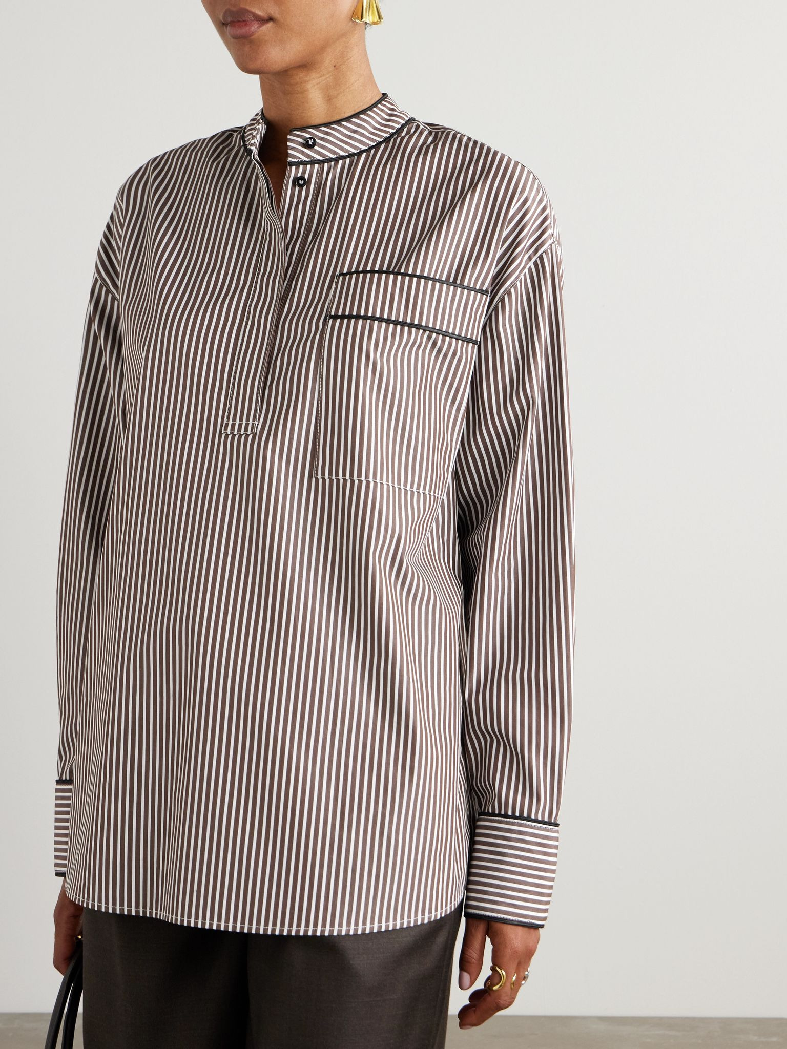 Verna striped cotton-poplin shirt Multi - 3