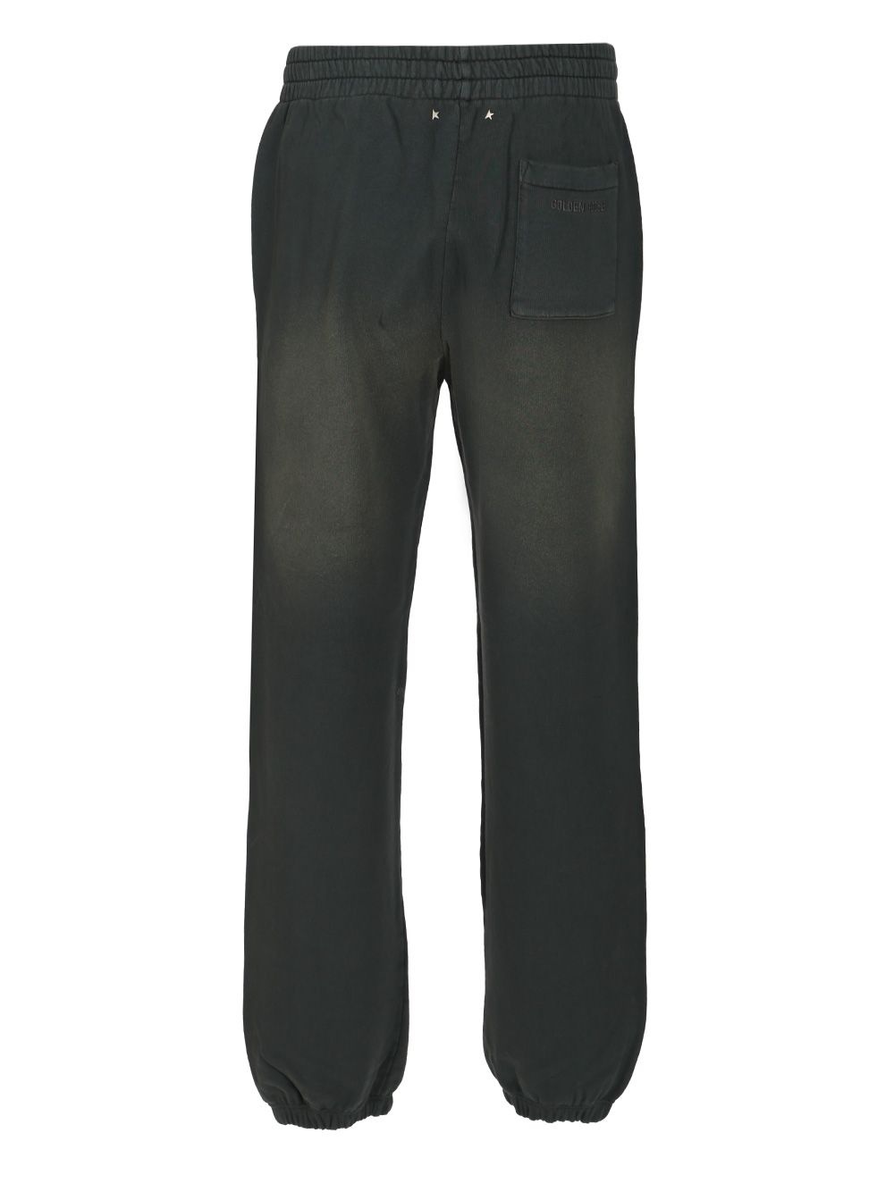 Journey Unisex Jogging Dyed Cotton Fleece Bleaching Effect Wirh Embroidery Trousers Black - 2