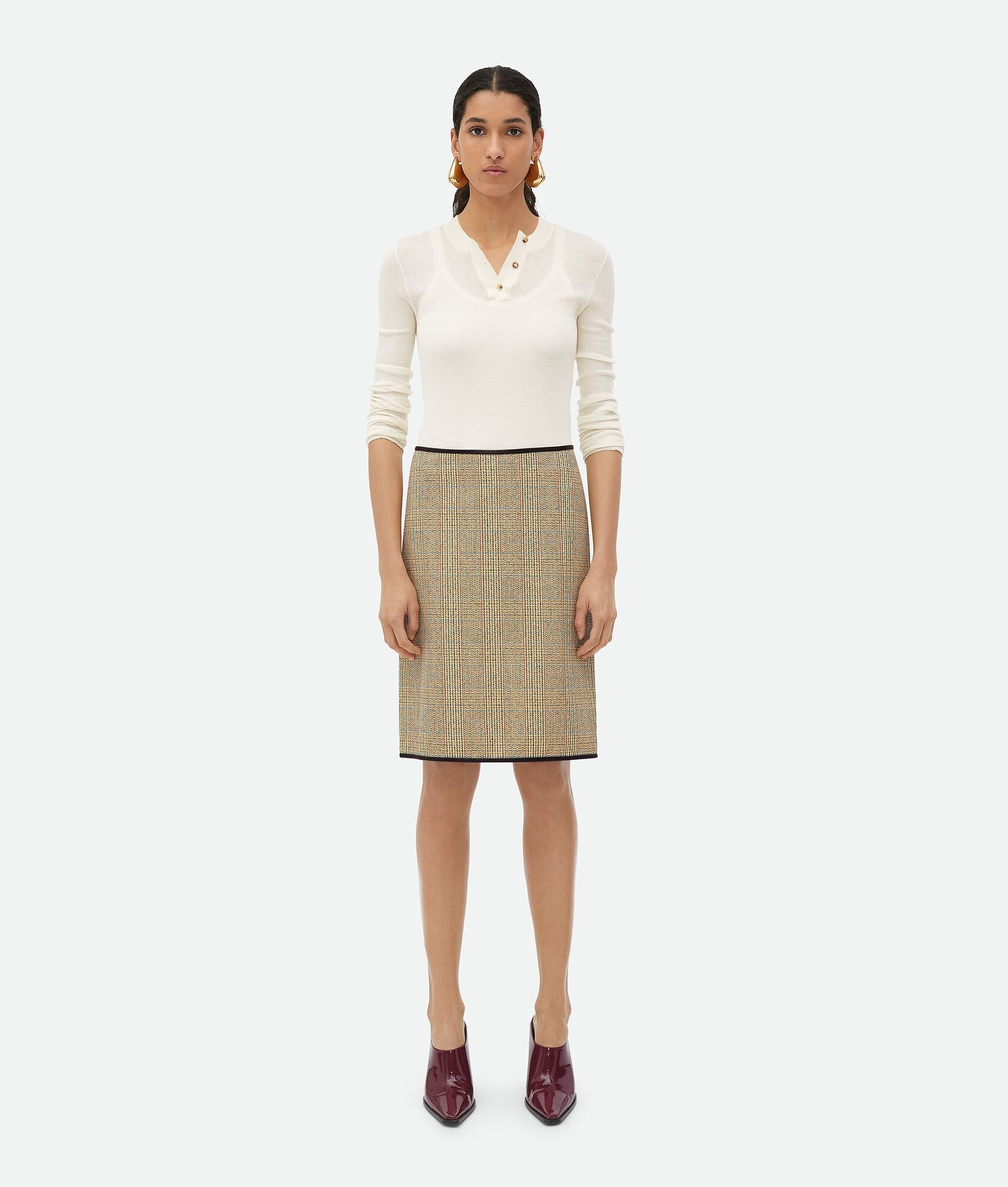 Prince Of Wales Wool Skirt - 1