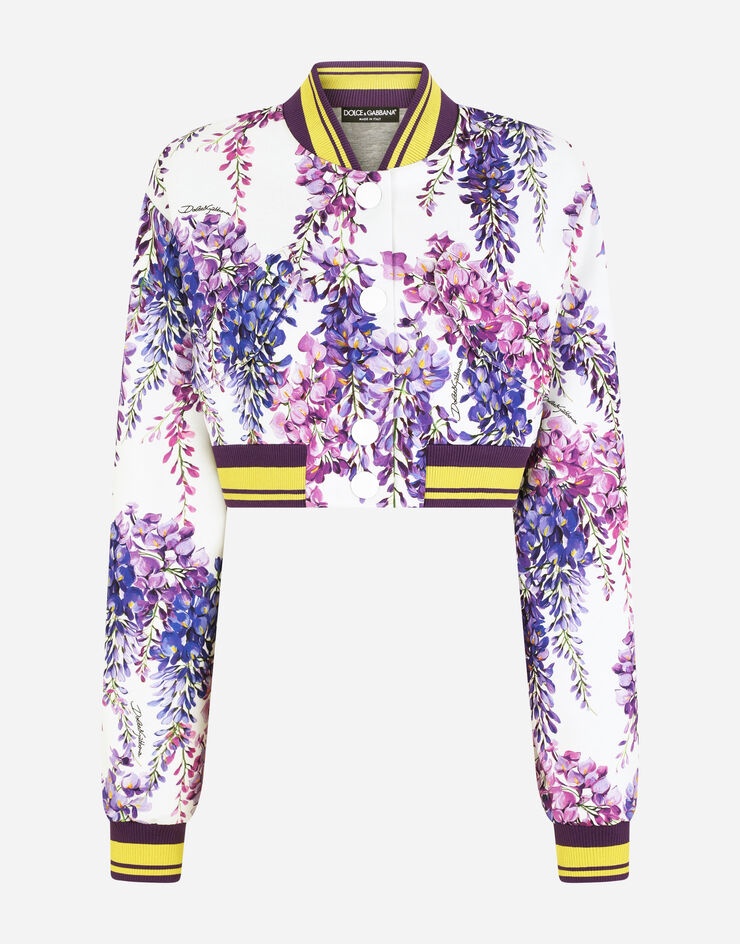 Jersey jacket with wisteria print - 3