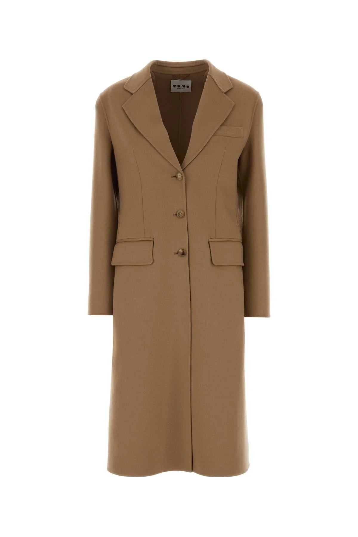 Miu Miu Women Camel Wool Blend Coat - 1