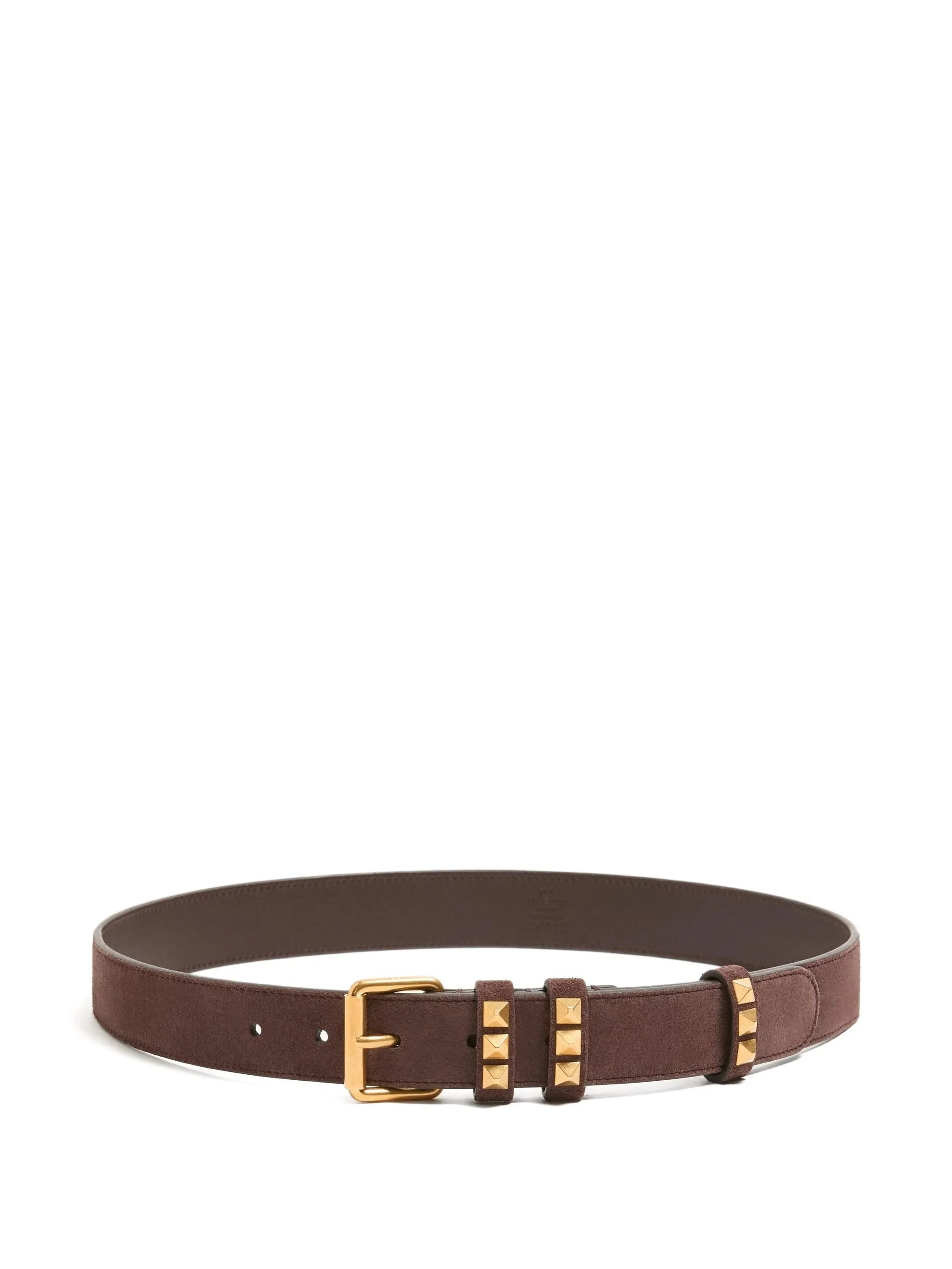 Rockstud-embellished suede belt - 1