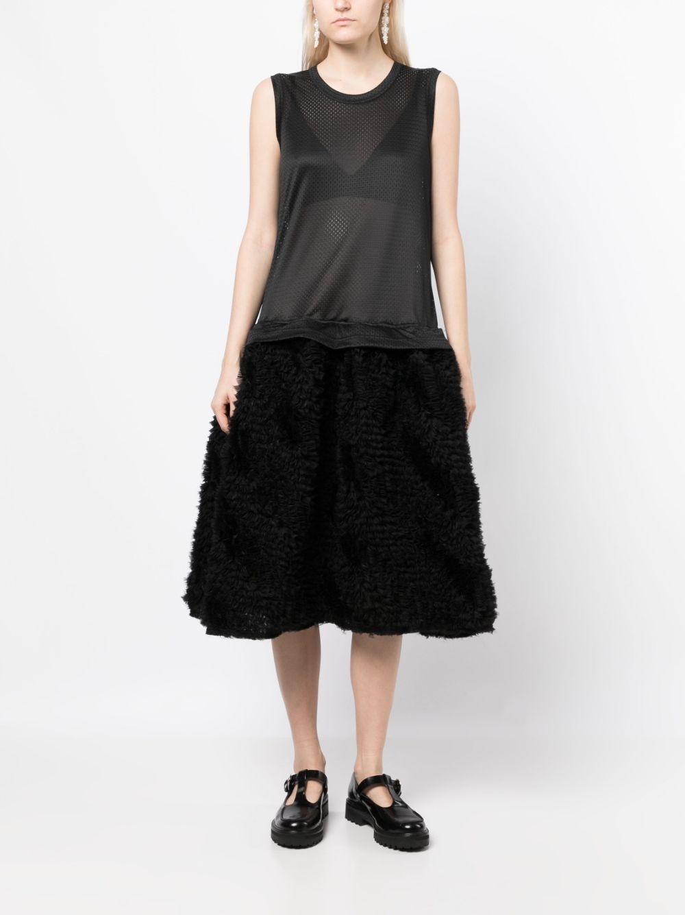 full-skirt sleeveless dress - 2