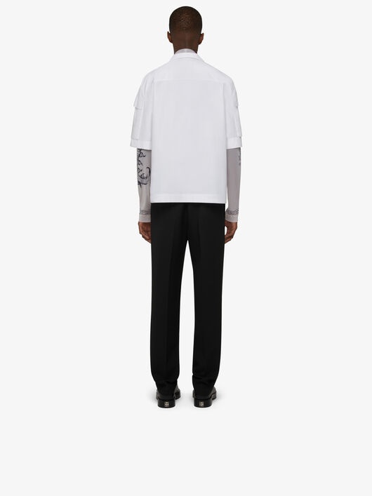 MULTIPOCKETS SHIRT IN POPLIN - 4