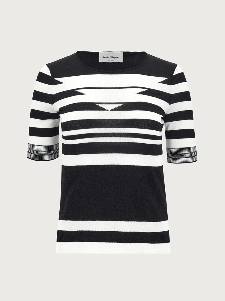 SHORT SLEEVED KNITTED T-SHIRT - 1