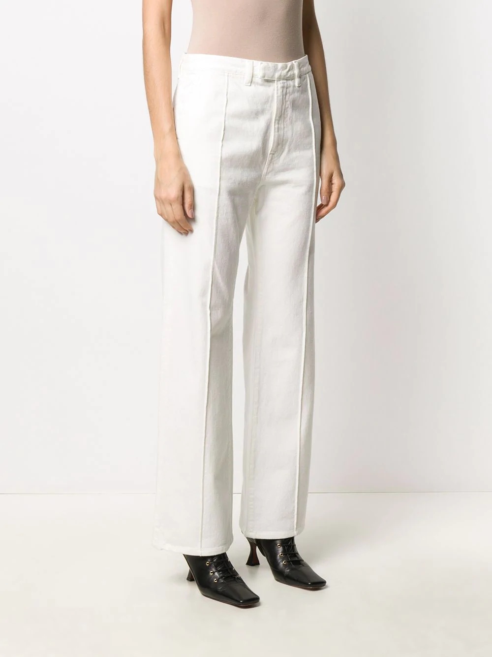 high-rise wide-leg pintuck trousers - 3