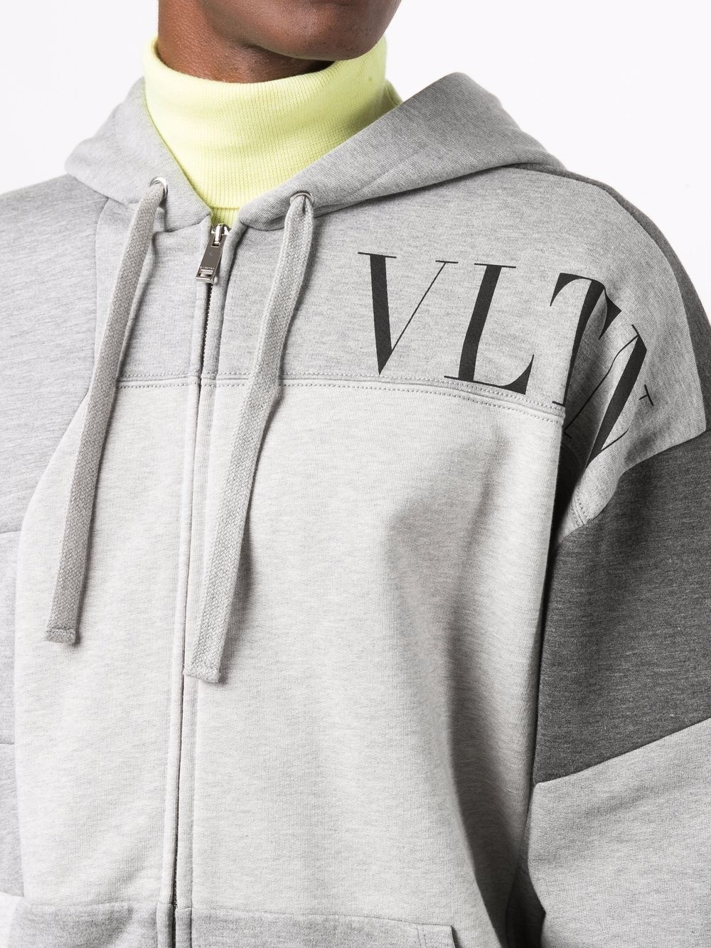 VLTN patchwork zip-up hoodie - 5