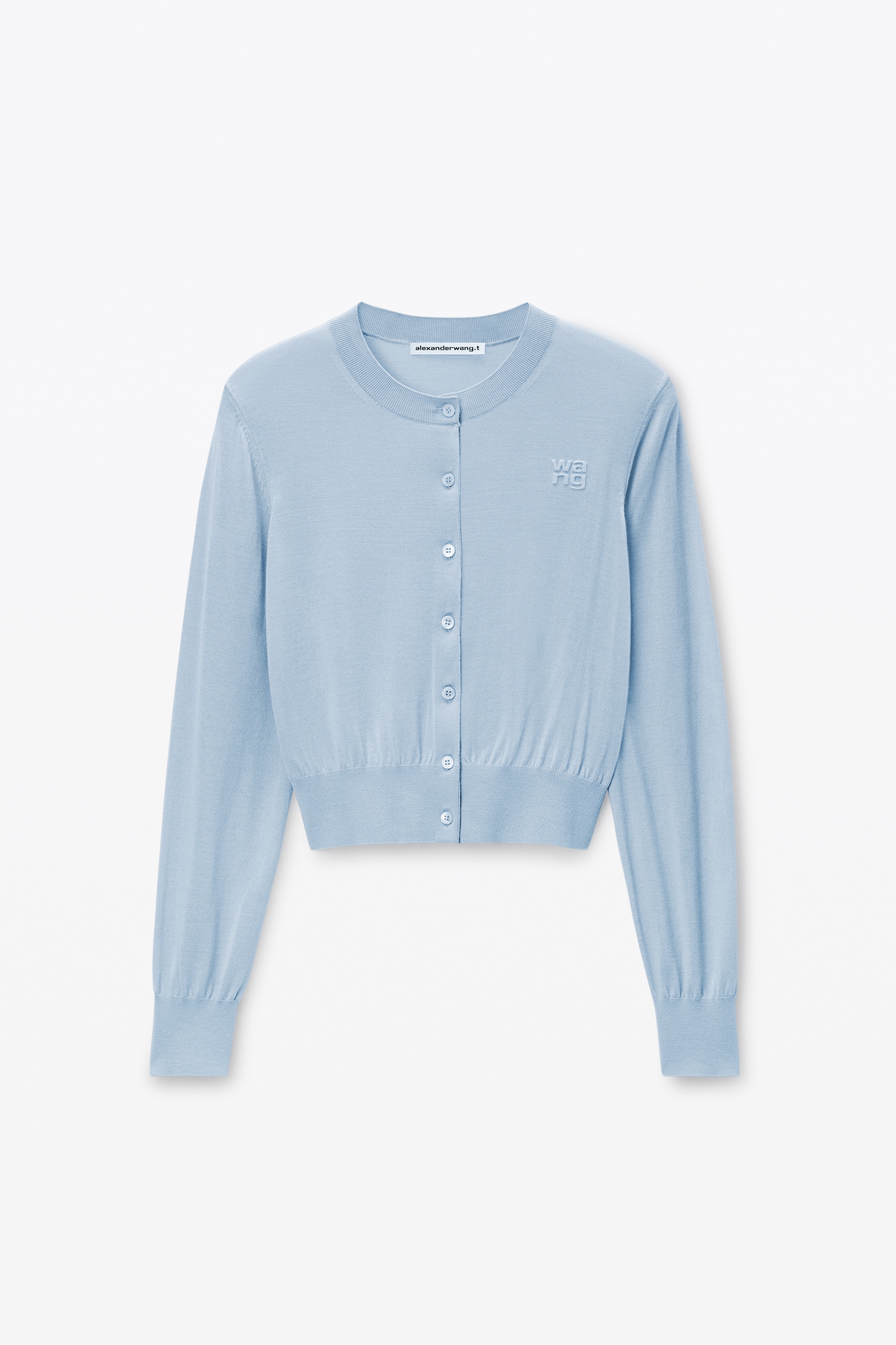 logo cropped cardigan in superfine merino - 1