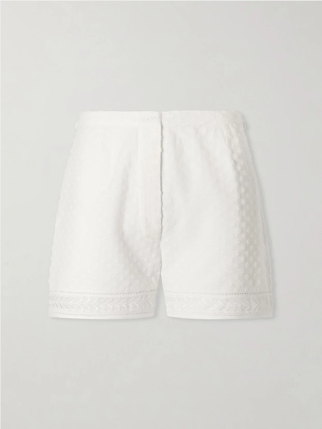 Armand Polka-dot Lace-embroidered Cotton-voile Shorts - 1