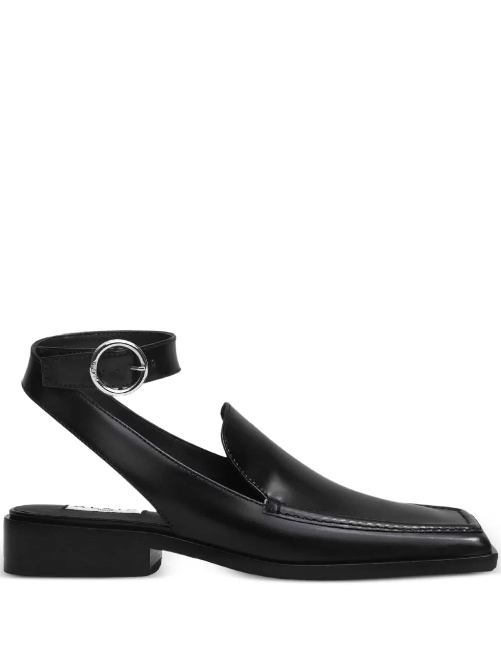 ankle-strap square-toe loafers - 1