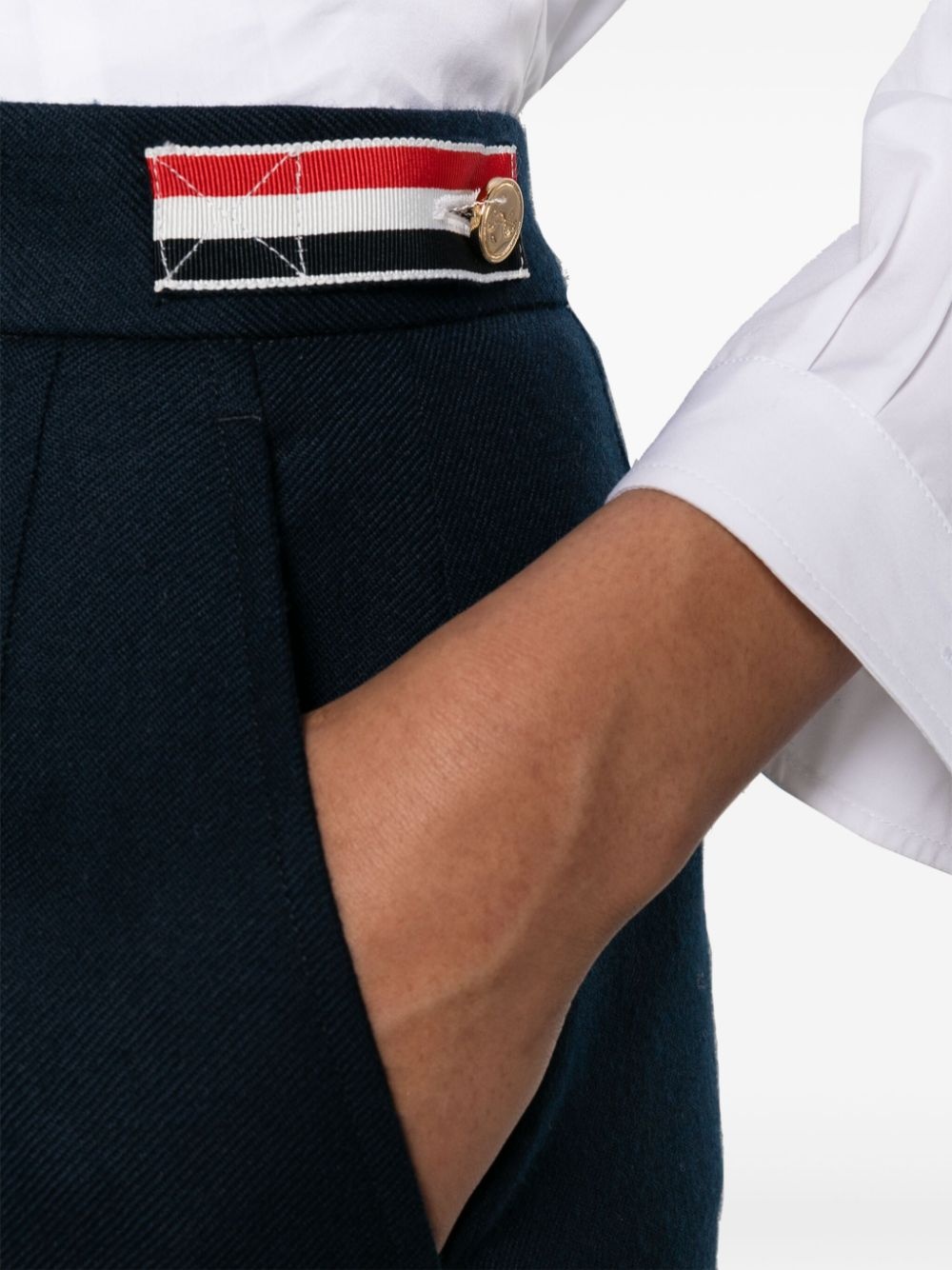 スカート THOM BROWNE CALF LEGTH SIDE TAB SKIRT IN SOLID WOOL TWILL THOM BROWNE - Women Calf Legth Side Tab Skirt In Solid Wool