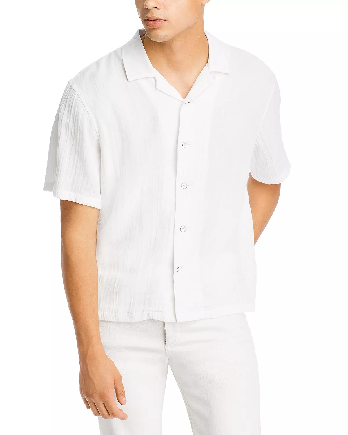 Avery Cotton Gauze Relaxed Fit Button Down Camp Shirt - 1