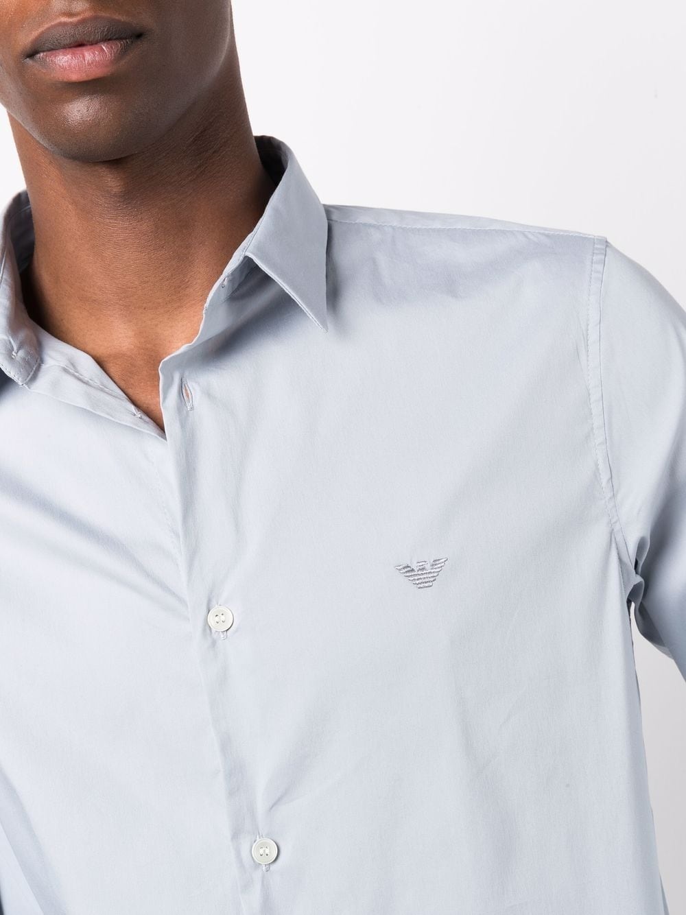 logo-embroidered long-sleeve shirt - 5
