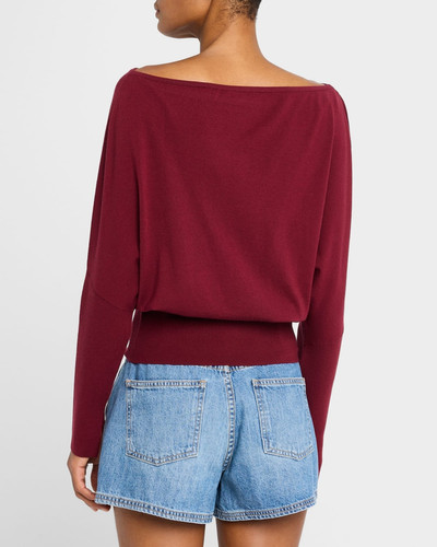 SIMKHAI Lavina Off-The-Shoulder Draped Sweater outlook