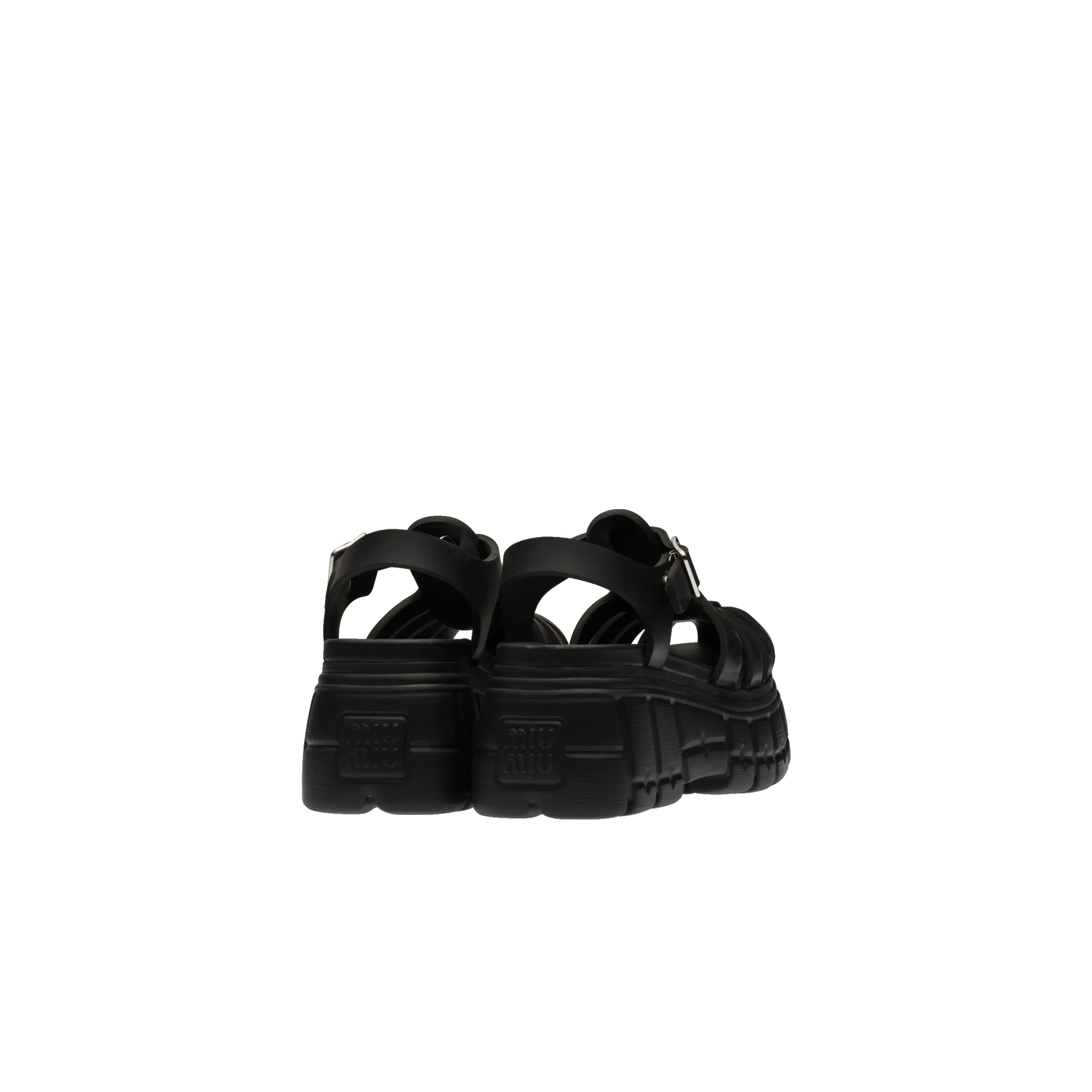 MiuMiu＊EVA platform sandals プラットフォームサンダル＊送込 ミュウミュウ パチモン デニム プラットフォームサンダル 厚底