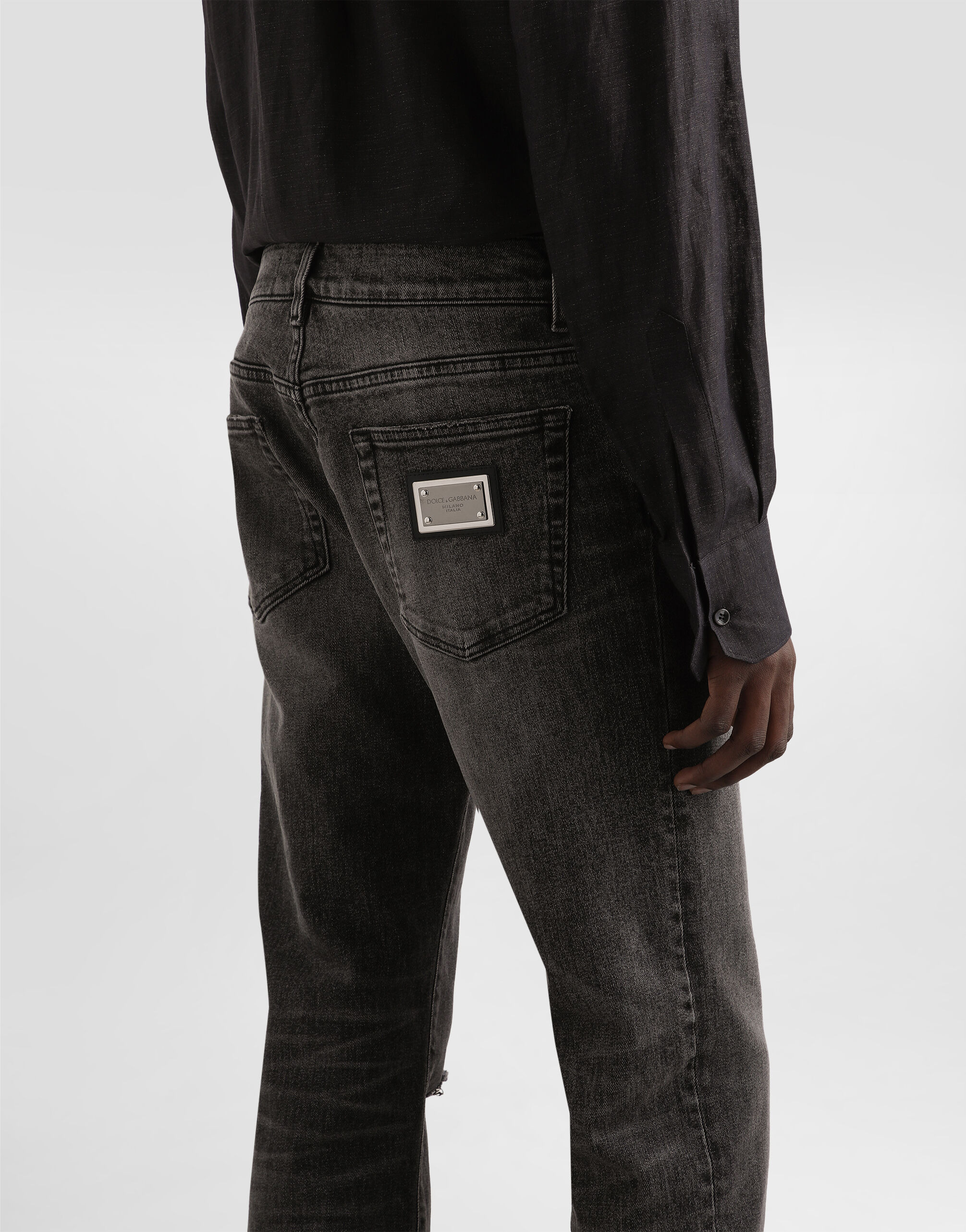 Skinny stretch cotton jeans - 5