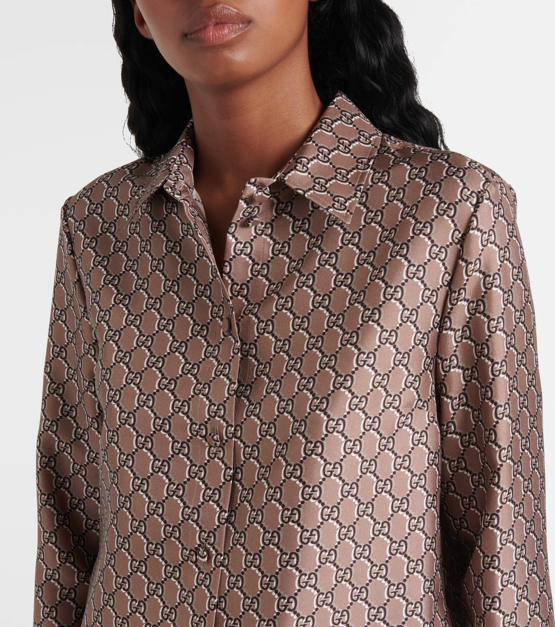 GG silk satin shirt - 4