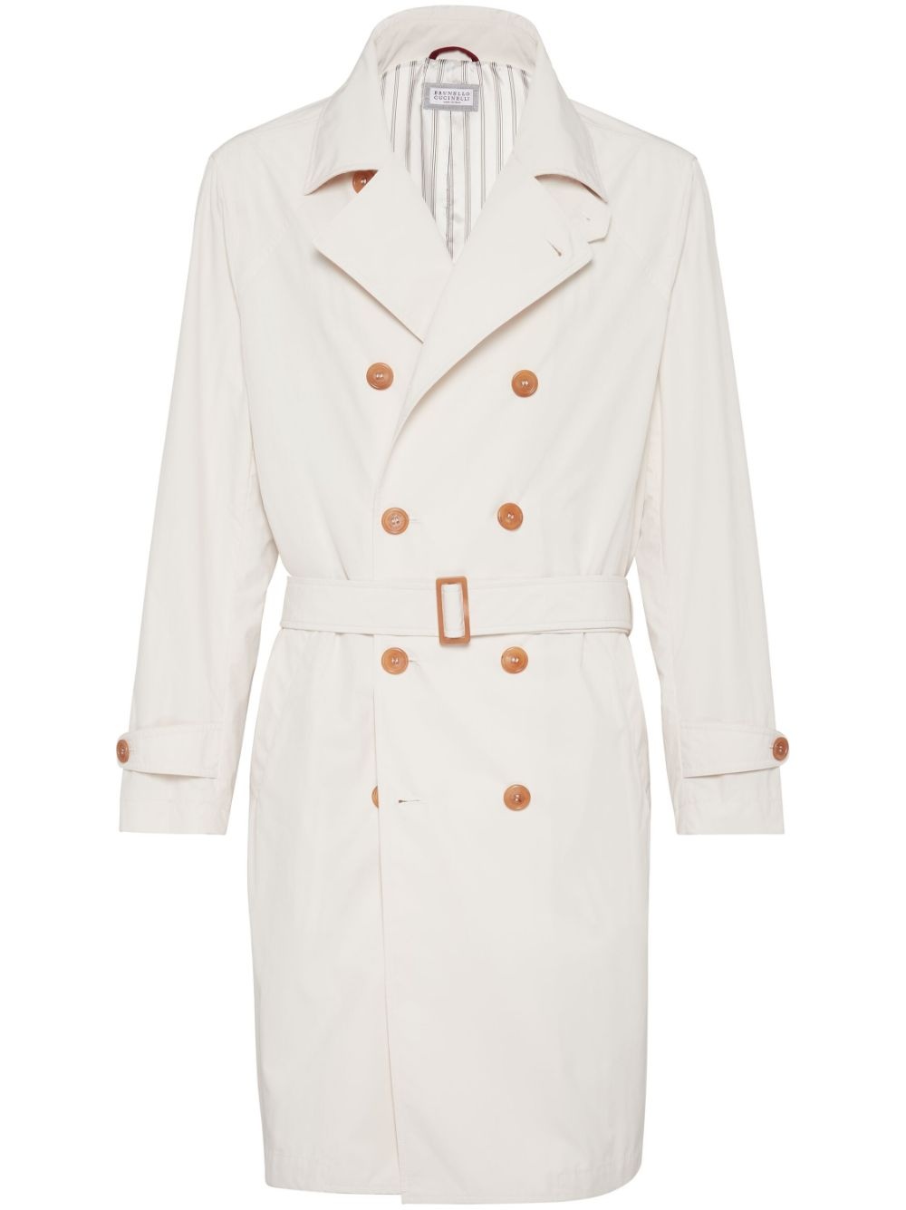 notched-lapels double-breasted trench coat - 1