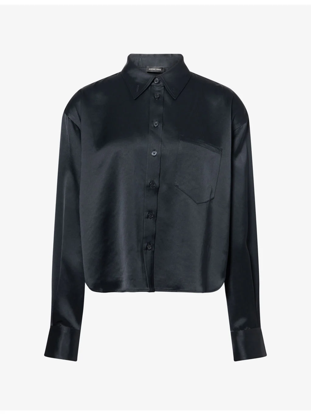 Scott Cropped Satin Shirt - 1