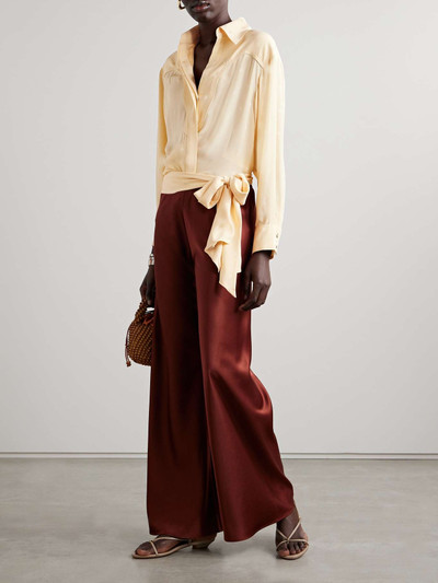 Johanna Ortiz + NET SUSTAIN Bonanza belted embroidered silk crepe de chine shirt outlook