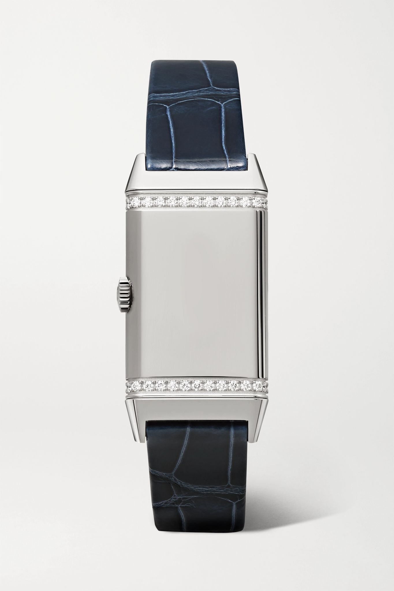 Reverso One medium 20mm stainless steel, diamond and alligator watch - 8