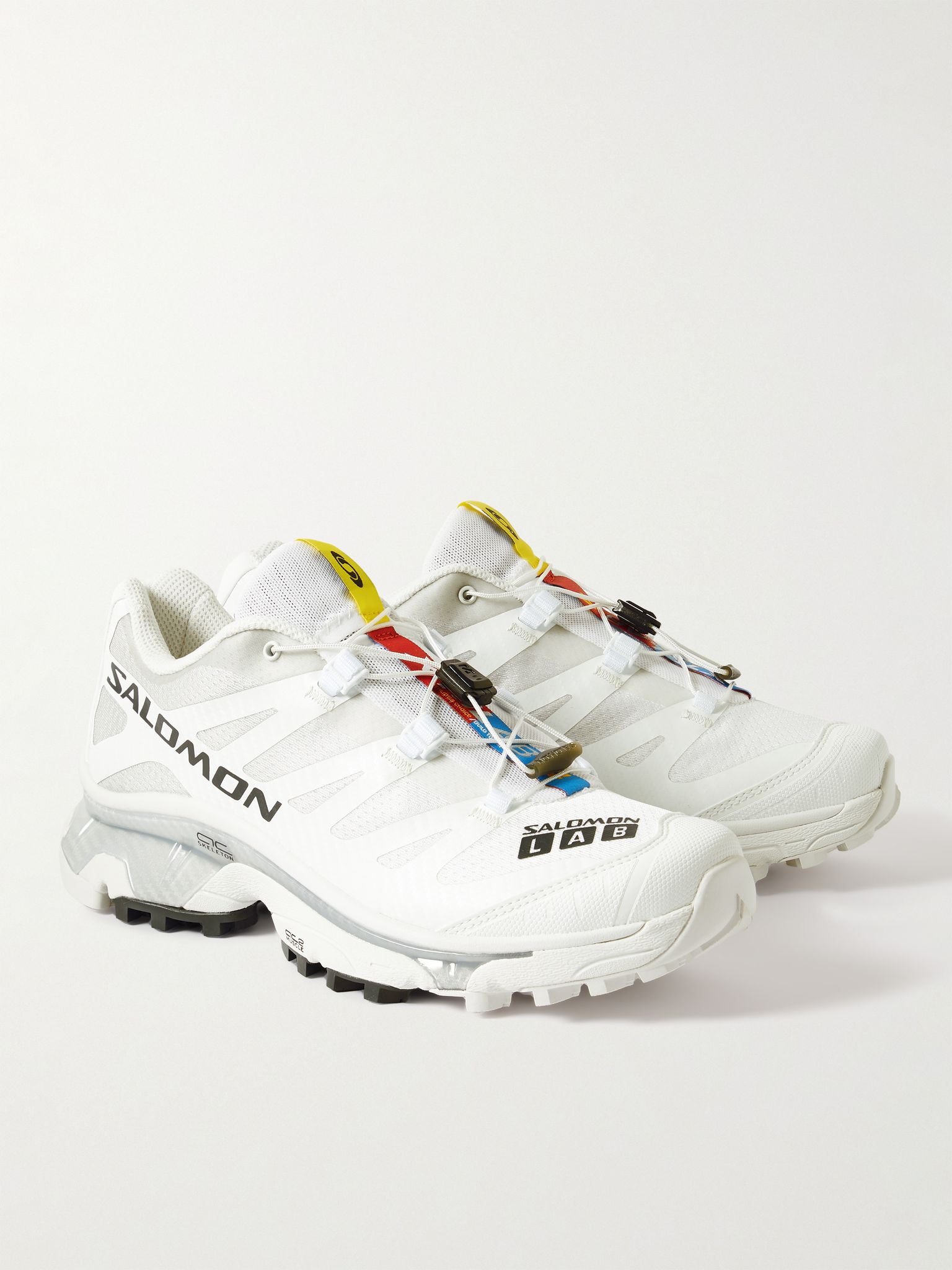 XT-4 Rubber-Trimmed Mesh Sneakers White - 4