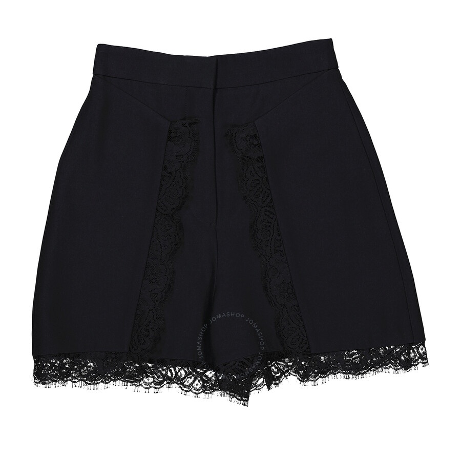 Alexander McQueen Ladies Black Shorts With Lace Inserts - 1