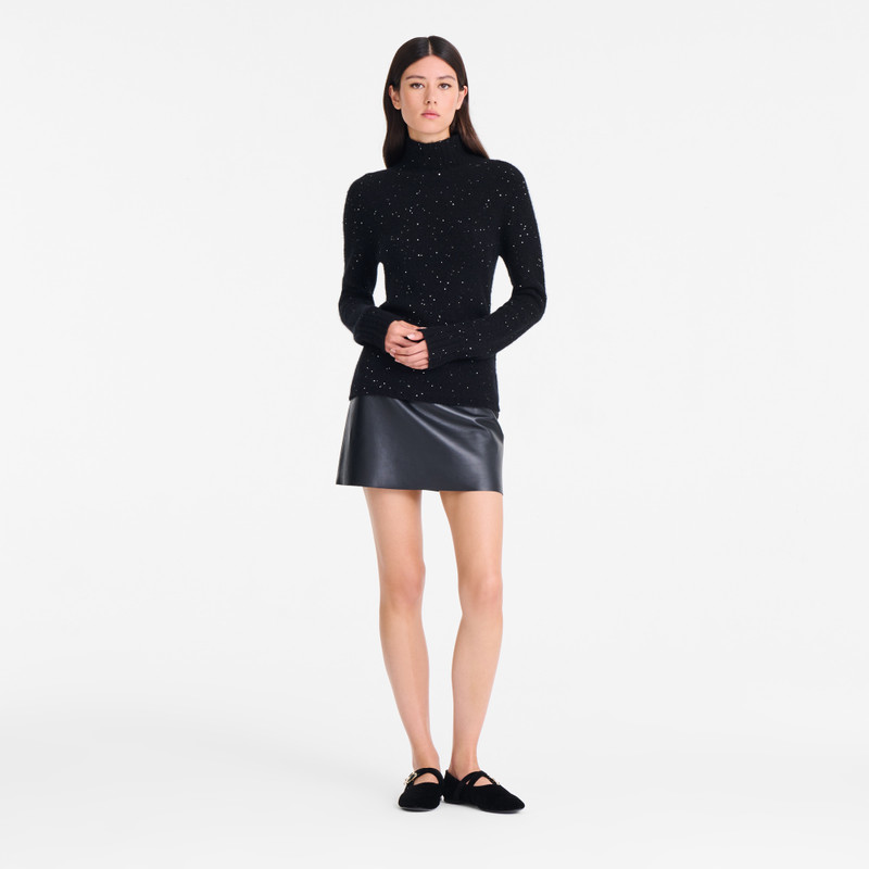 Longchamp High neck sweater Black - Knit outlook