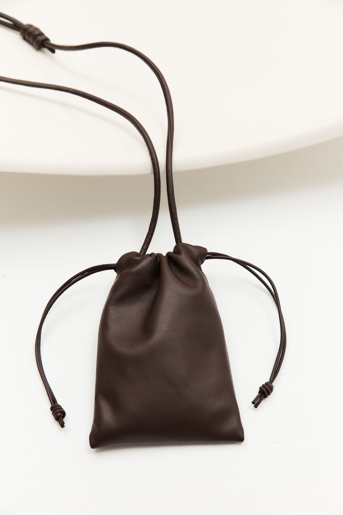 Soft Drawstring Pouch - Chocolate - 3