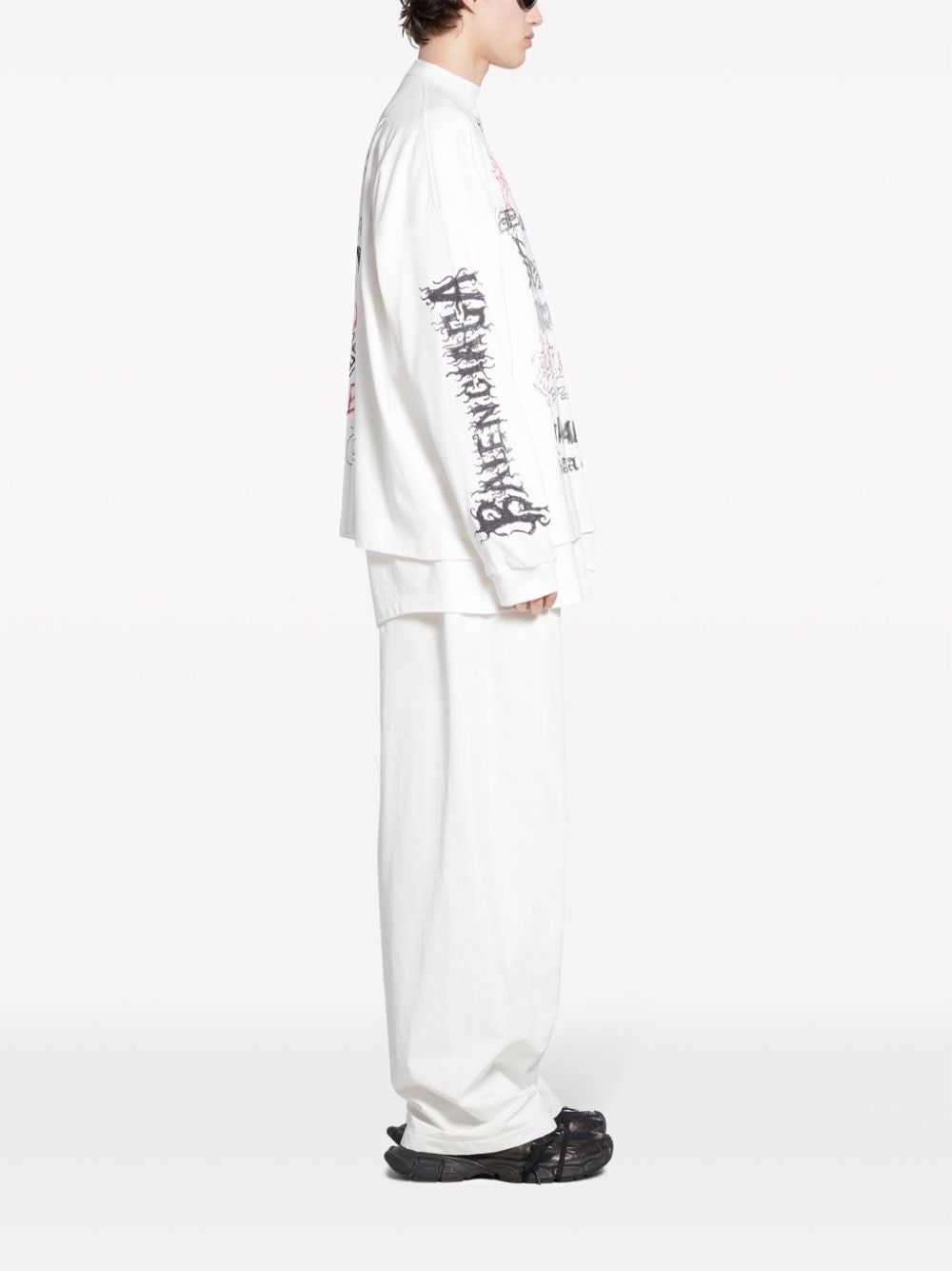graffiti-logo crew-neck sweatshirt - 3
