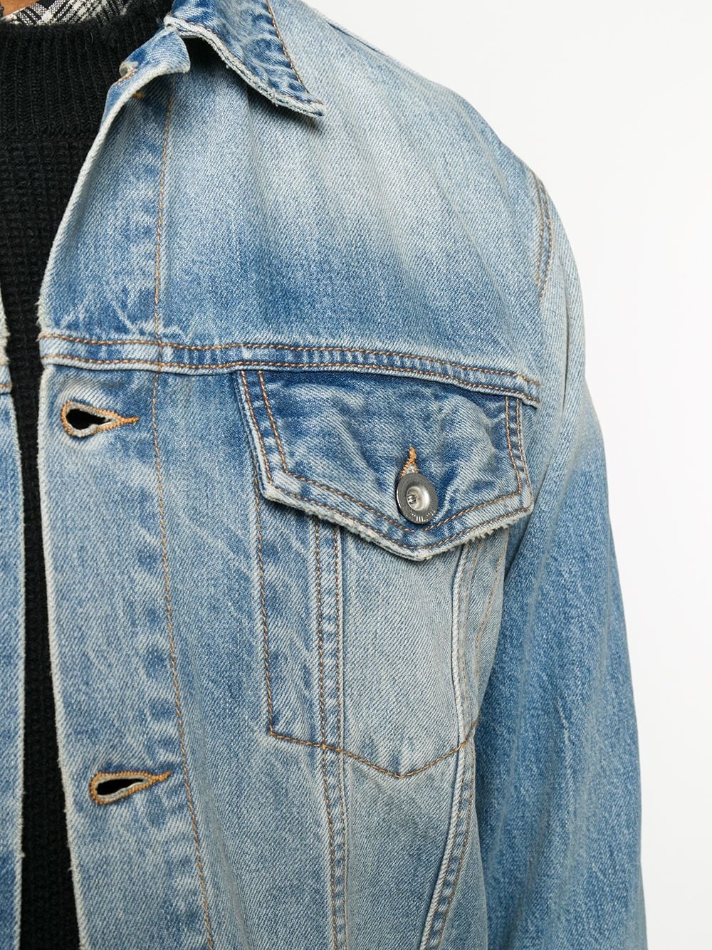 cropped denim jacket - 5