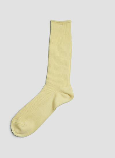 Nigel Cabourn Anonymous Ism Brilliant Crew Sock in Yellow Melange outlook