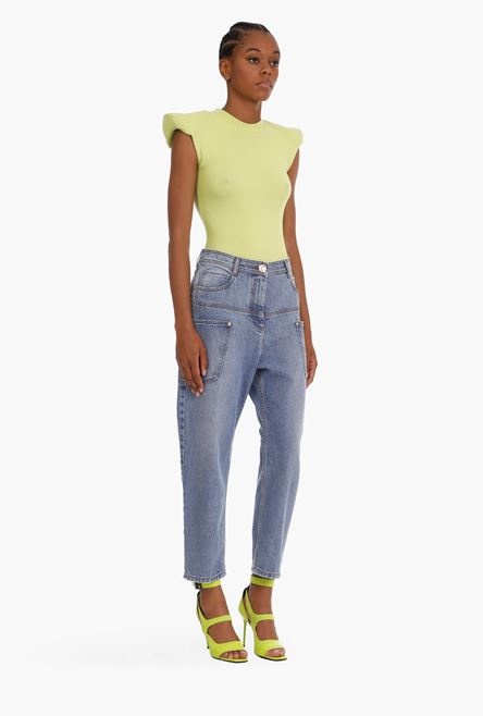 Faded blue denim boyfriend jeans - 7