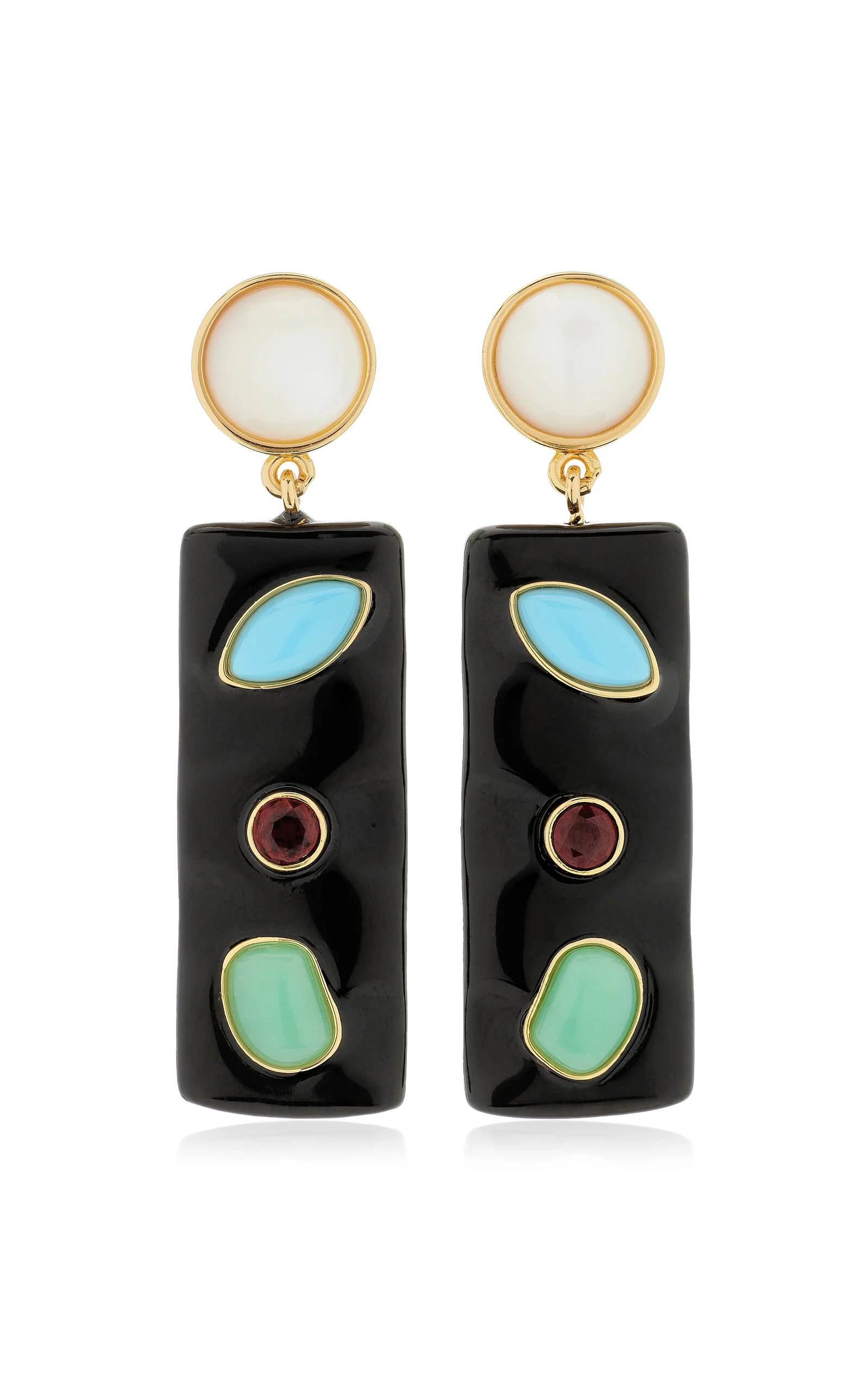 Tessera Gold-Plated Multi-Stone Earrings multi - 1