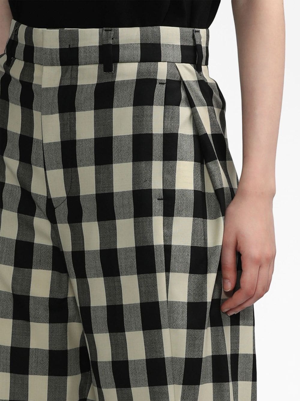 Aoker gingham wool trousers - 5