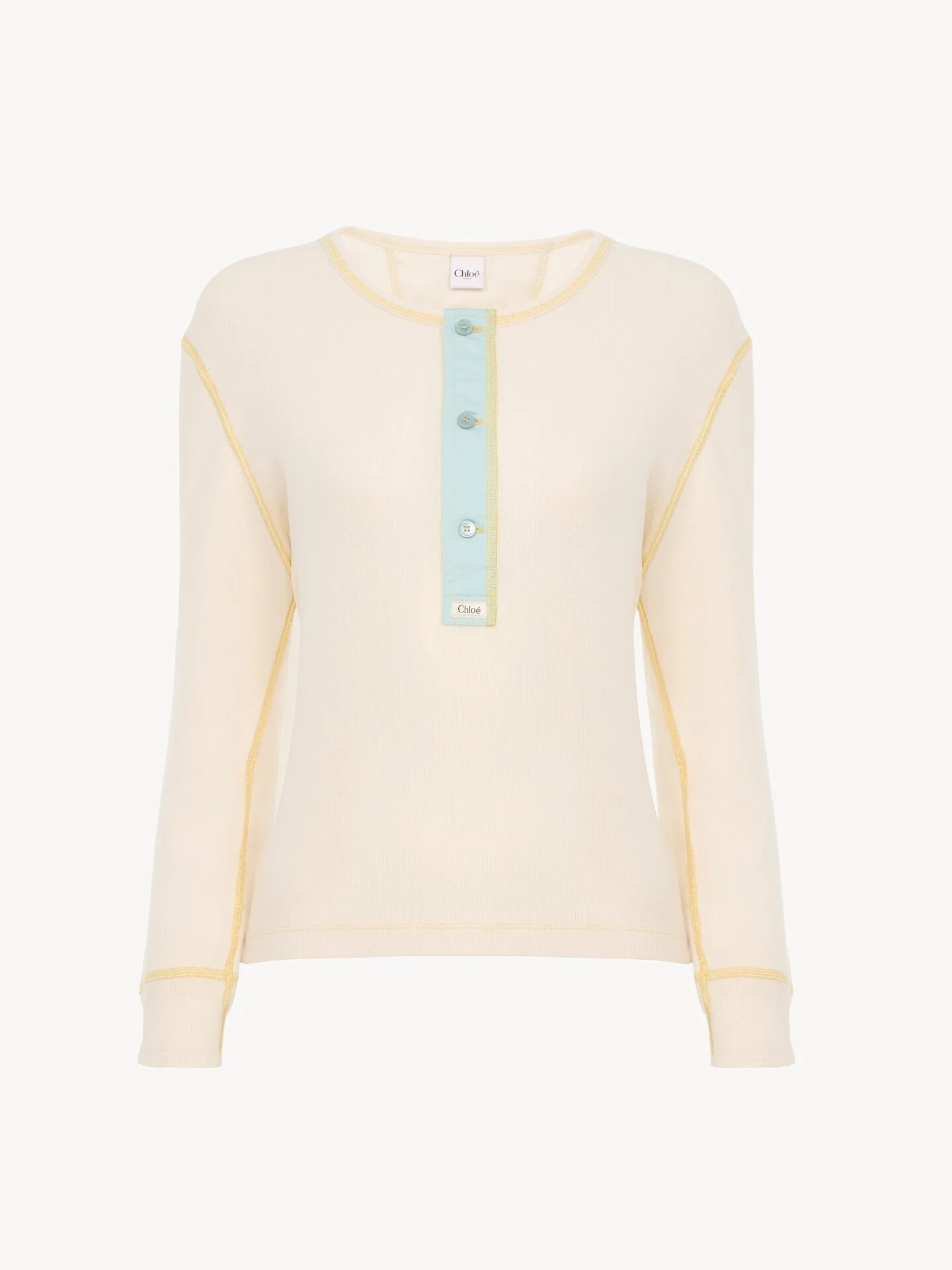FITTED HENLEY SHIRT IN COTTON JERSEY - 1