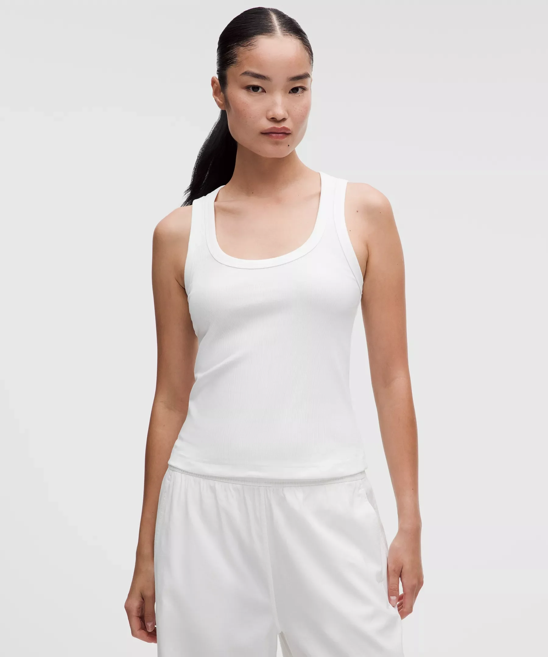 Little Ribbed Scoop-Neck Tank Top - 1