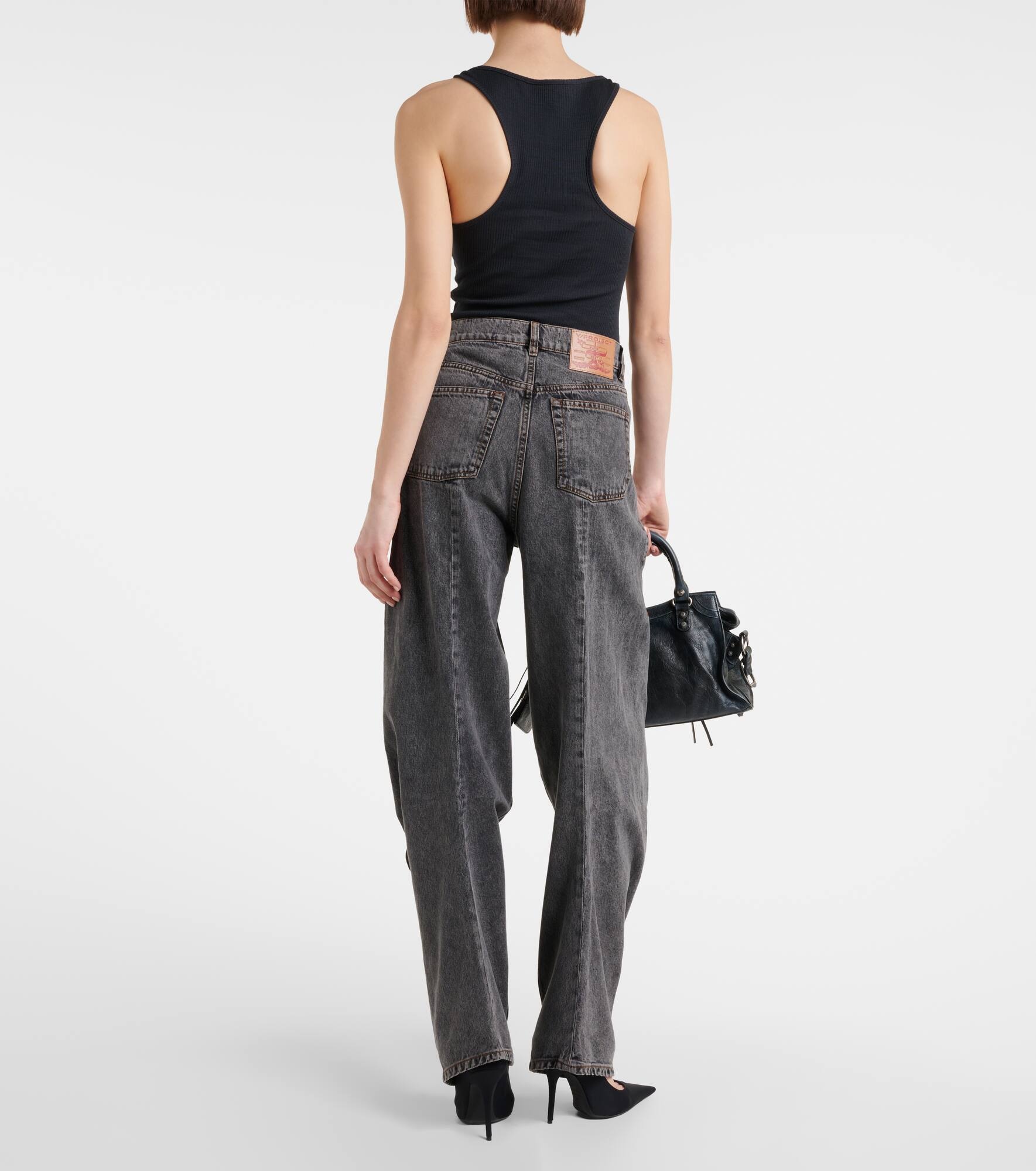 Paneled straight jeans - 3