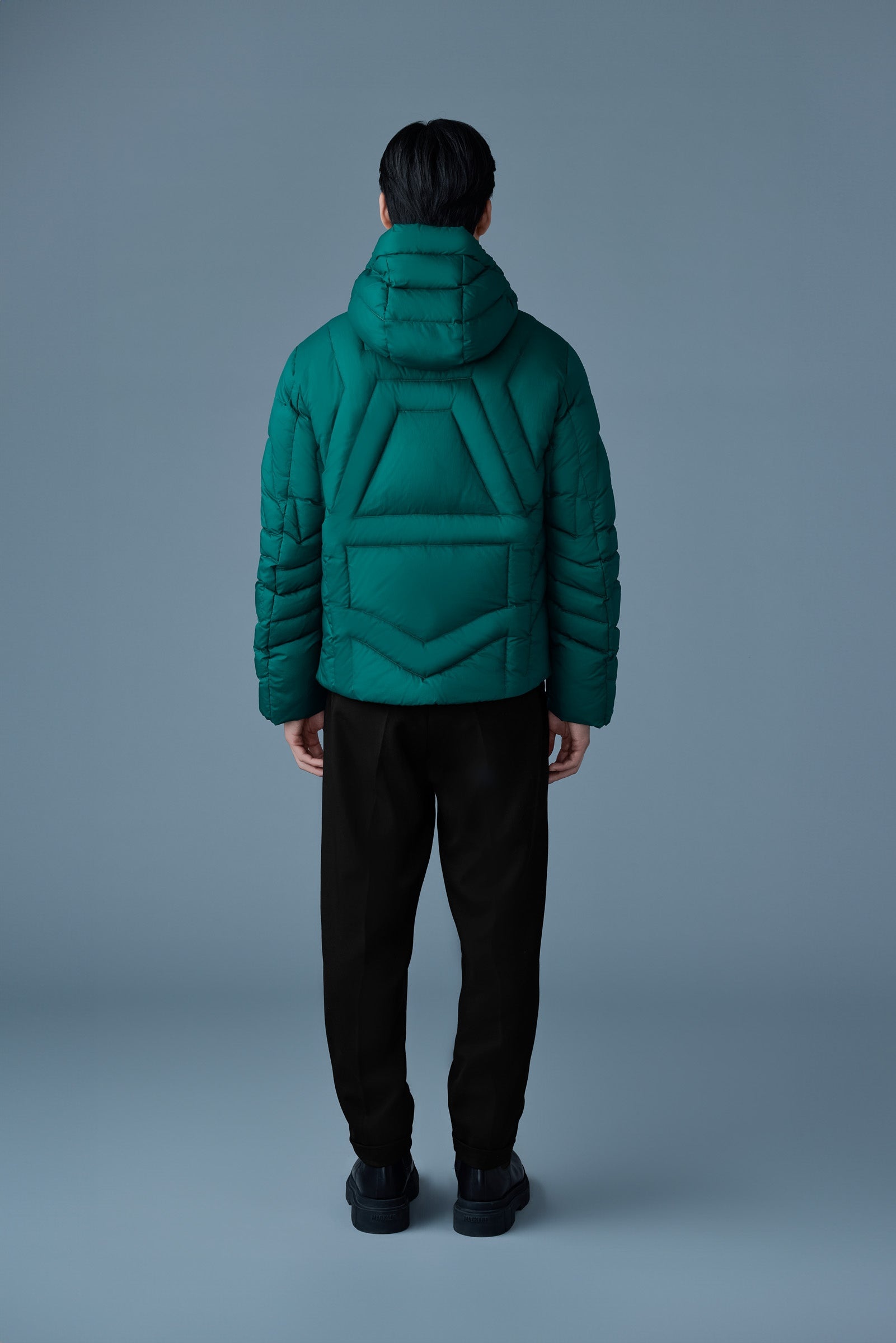 LUKE Softwash Geometrical channel quilt down jacket - 4