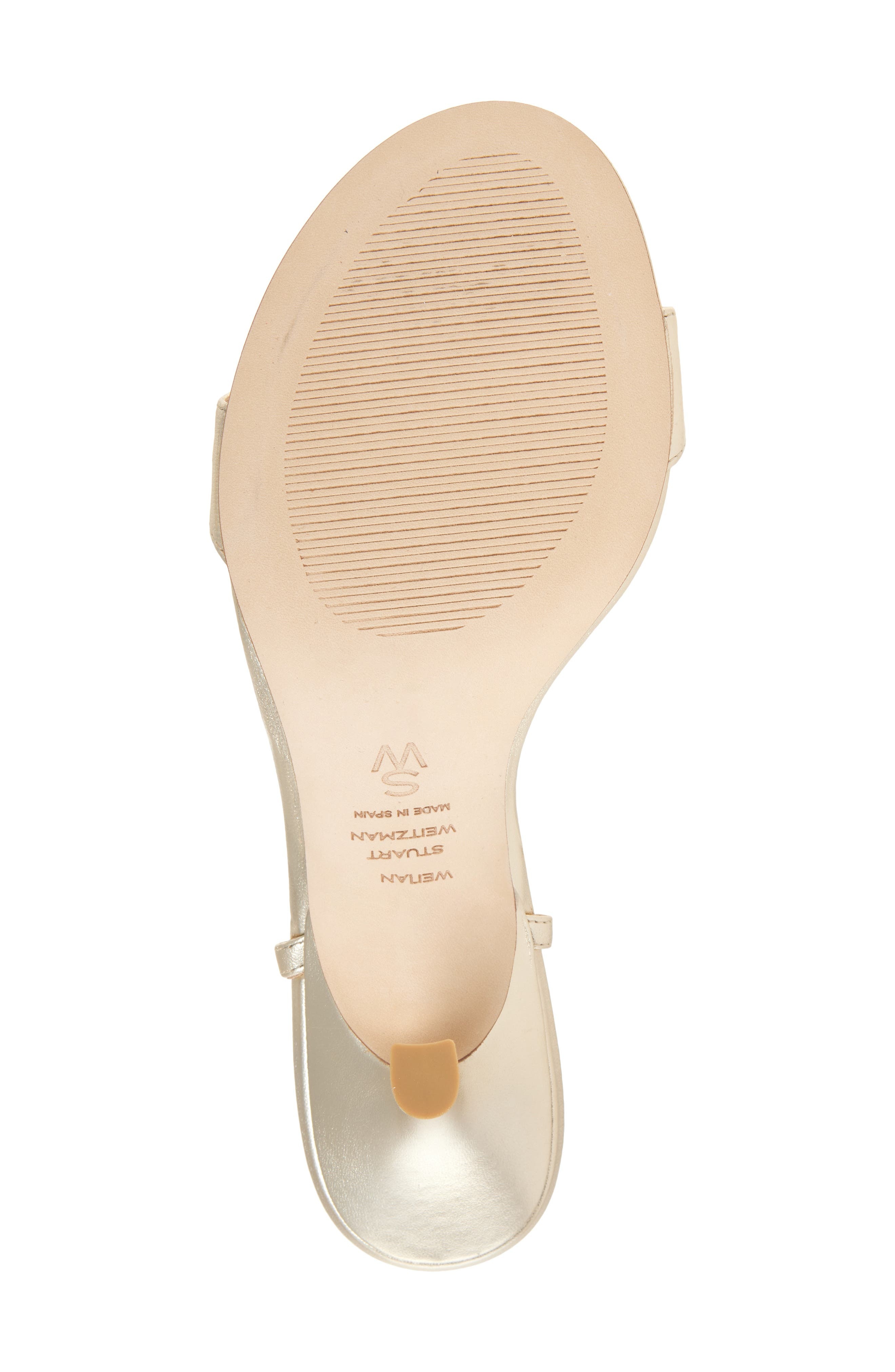 Stuart Weitzman Nudist Wrap 85 Sandal in Light Gold at Nordstrom - 6
