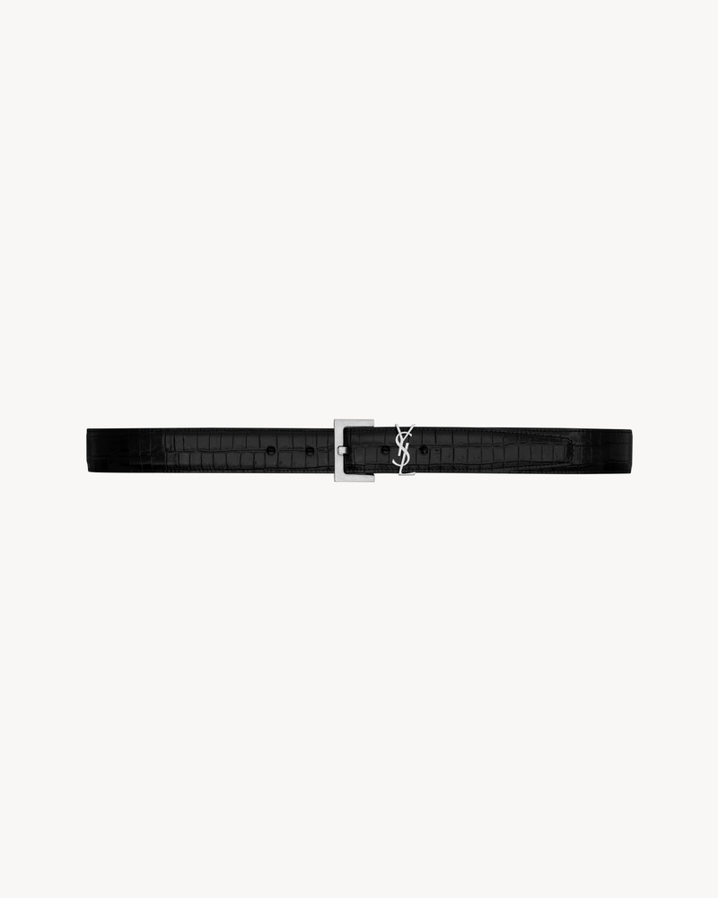 cassandre belt in crocodile-embossed leather 1