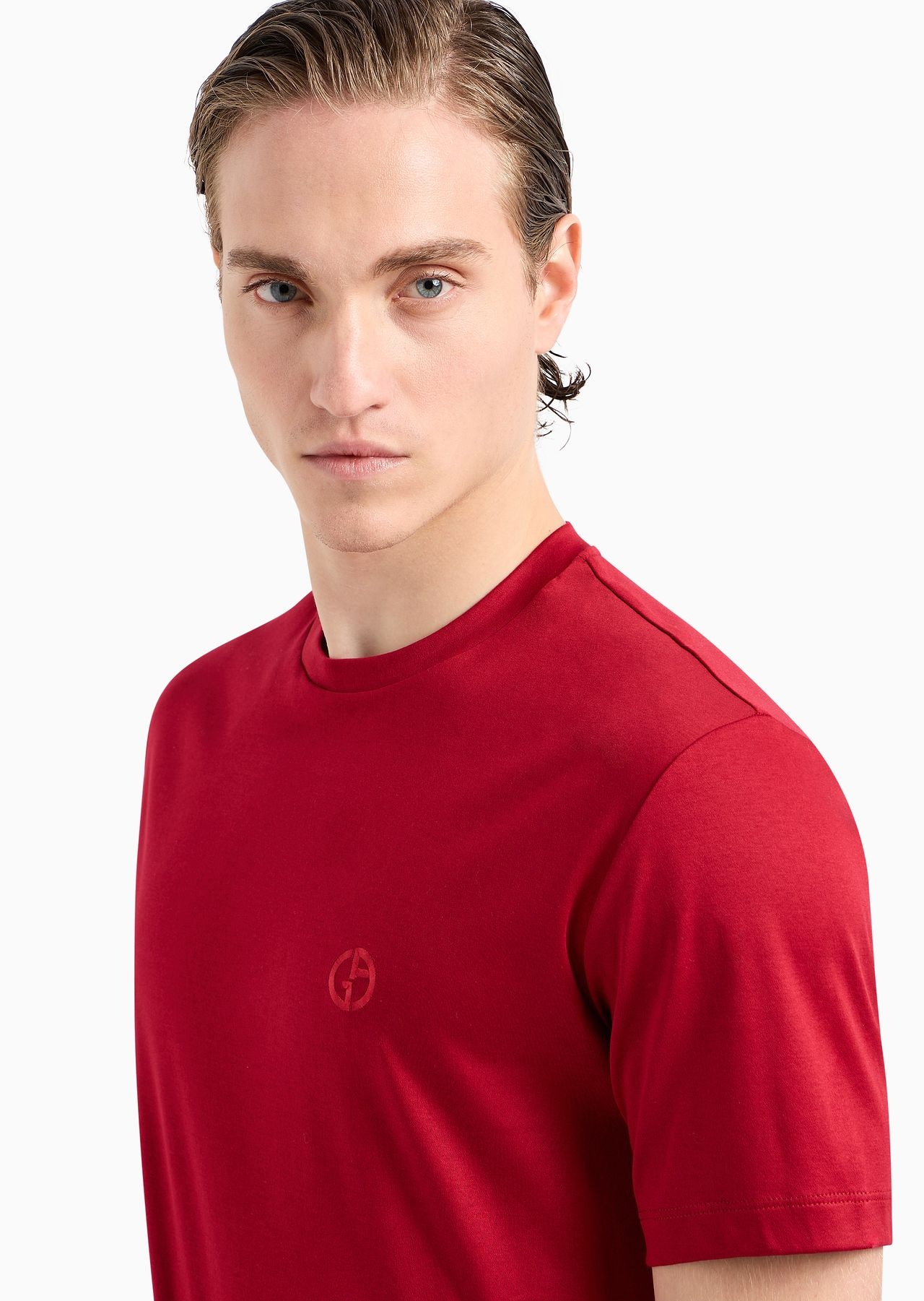 Cotton-interlock T-shirt with embroidered logo - 8