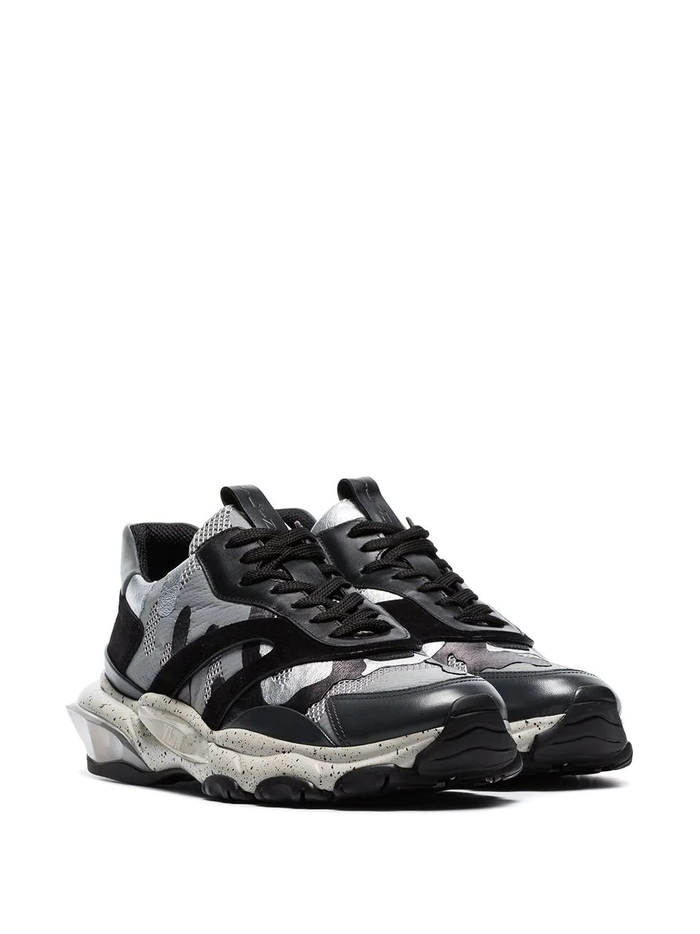 grey Bounce camo print leather sneakers - 2