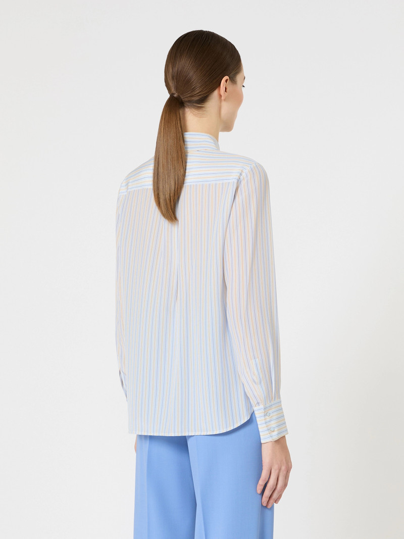 FLIRT Printed crepe de chine shirt - LIGHT BLUE 4